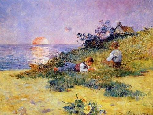 unknow artist Children on a Dune oil painting picture